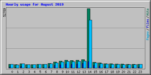Hourly usage for August 2019